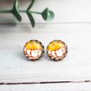 Multi Santa Christmas Glass Stud Earrings