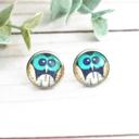  Owl Glass Stud Earrings