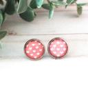 Pink and White Hearts Vintage Glass Stud Earrings - Tons of Styles!