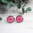  Red Leaves Autumn Glass Stud Earrings