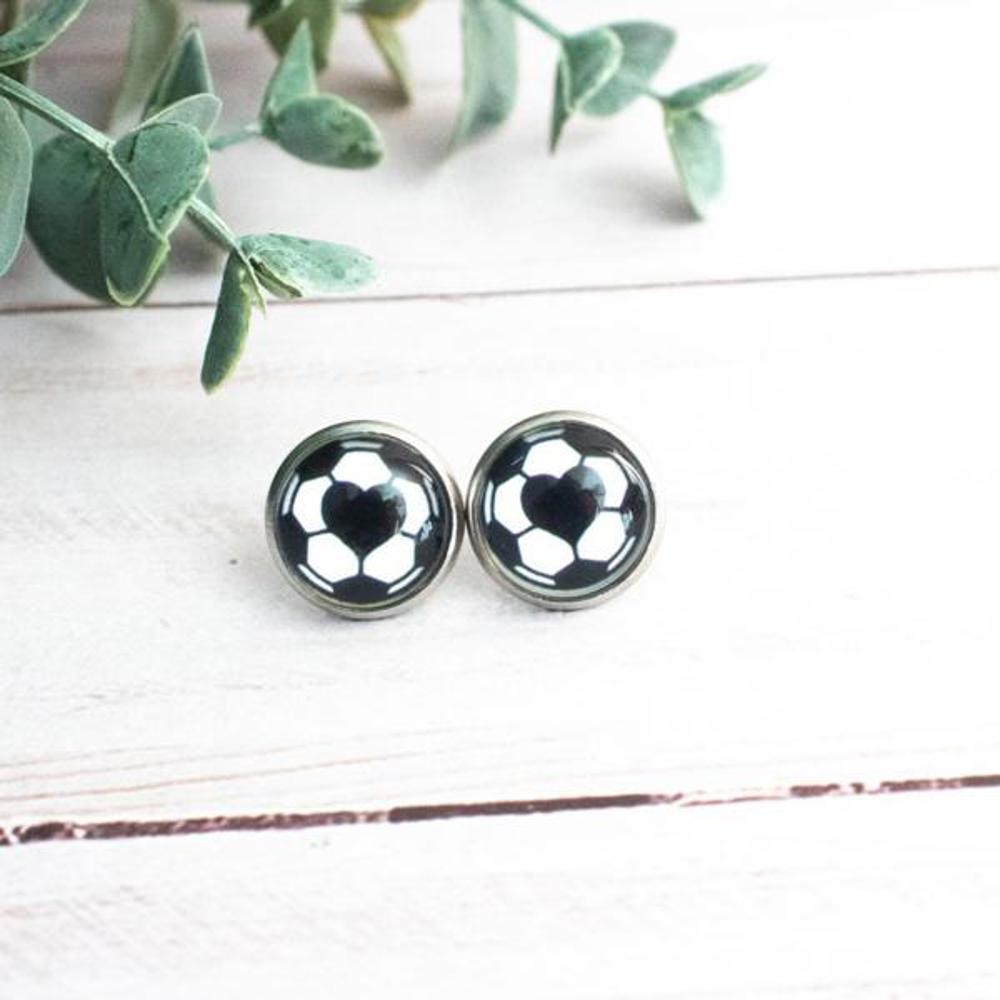 Sports Glass Stud Earrings