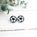  Soccer Hearts Glass Stud Earrings