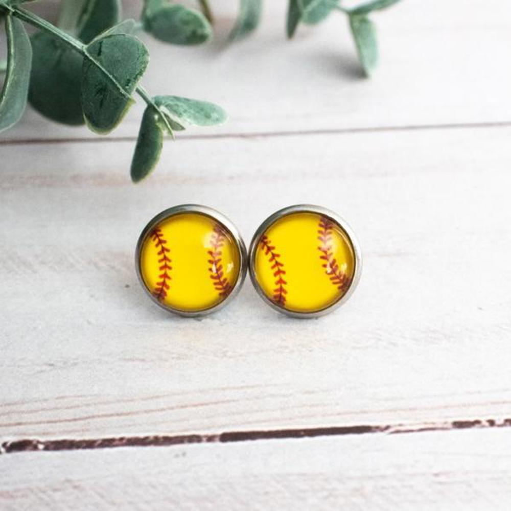 Sports Glass Stud Earrings