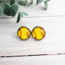 Softballs Sports Glass Stud Earrings