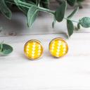  Yellow Geometric Glass Stud Earrings