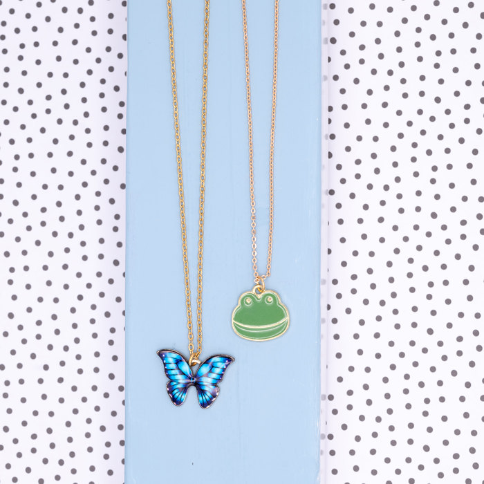 Frog Enamel Charm Pendant Necklace Children's Jewelry Gift