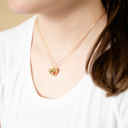  Gold Heart with Rose Charm Necklace Children's Jewelry Gift