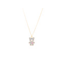  Teddy Bear with Heart Enamel Charm Necklace Children's Gift