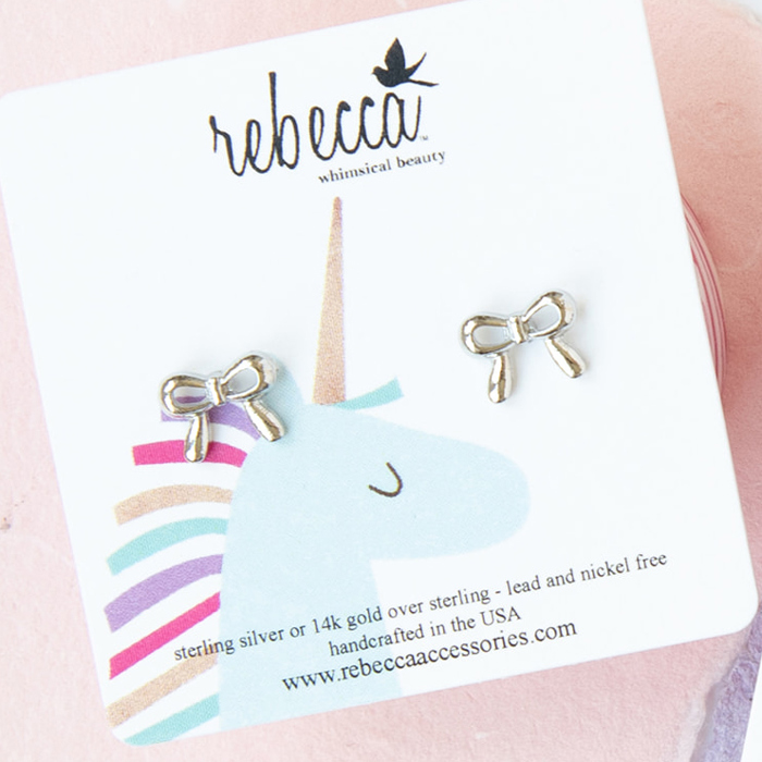 Bow Silver Post Earring Children’s Jewelry