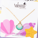  14k Gold Blue Shell Enamel Charm Necklace Children's Jewelry