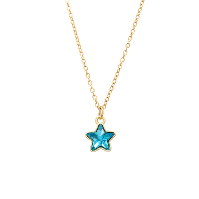 Blue Star Enamel Charm Necklace Children Celestial Gift