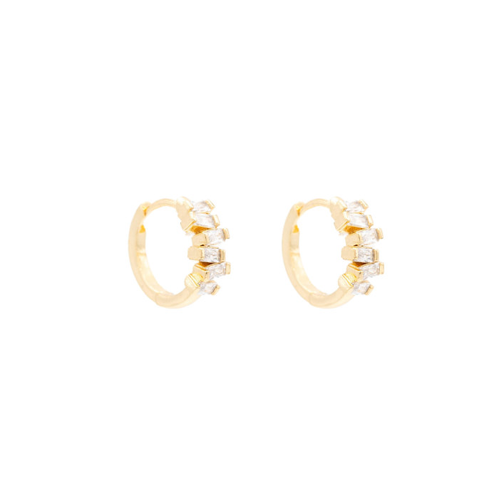 Sterling Silver or 14k Gold Cubic Zirconia Huggie Hoop Earring