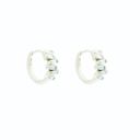  Sterling Silver or 14k Gold Cubic Zirconia Huggie Hoop Earring