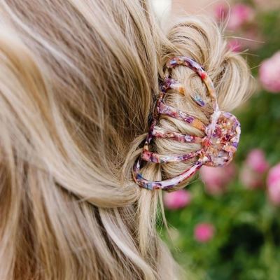 Purple Blue and Cream Marble Pattern Carlisle Claw Clip