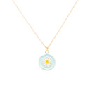  Daisy Medallion Enamel Charm Necklace Children's Jewelry