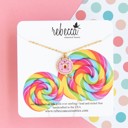  Donut Cat Enamel Charm Necklace Children’s Jewelry