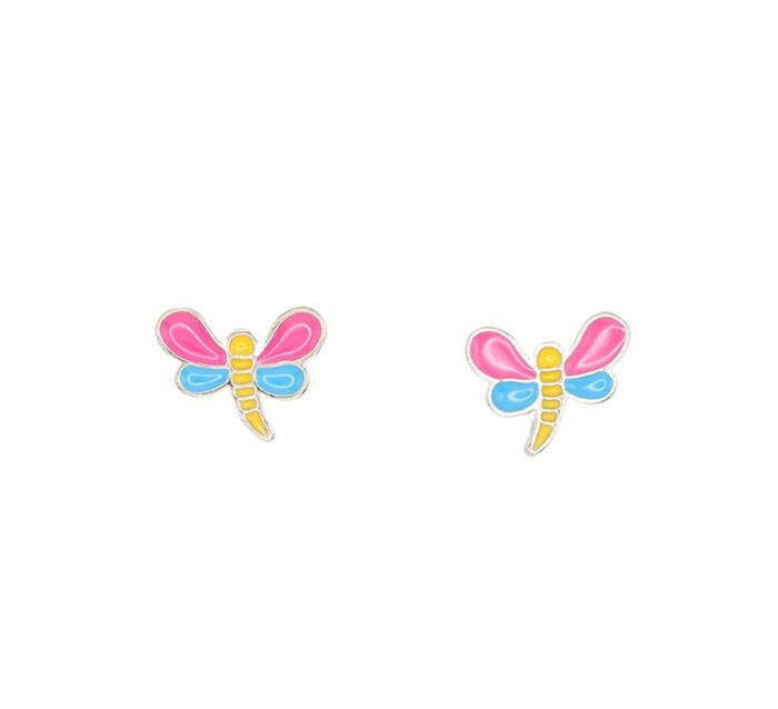 Dragonfly Enamel Insect Post Stud Earring Children's Bug