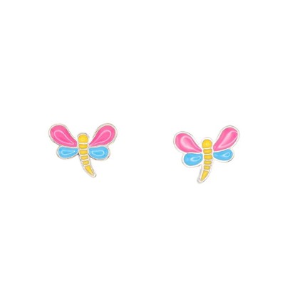 Dragonfly Enamel Insect Post Stud Earring Children's Bug