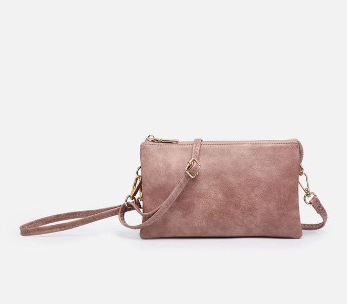 Faux Leather Riley 11 Colors Monogrammable 3 Compartment Crossbody and Wristlet