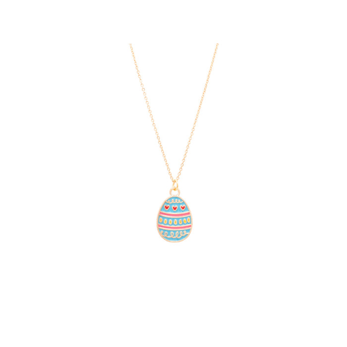 Easter Egg Enamel Charm Necklace Children's Jewelry Gift