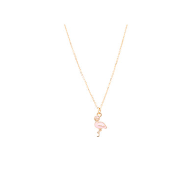 Flamingo Enamel Charm Necklace Children's Jewelry Gift