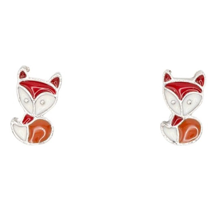 Fox Enamel Post Stud Earring Children's Jewelry