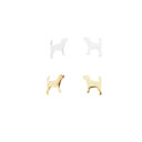  14k Gold or Sterling Silver Hound Dog Animal Stud Post Earring