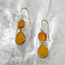  14k Gold Vermeil Carnelian Glass Gemstone Drop Dangle Gift Hypoallergenic 