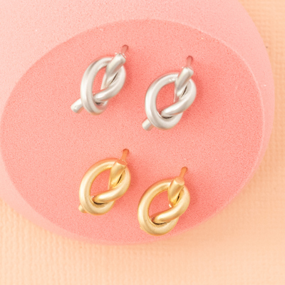 14k Gold or STerling Silver Knot Tiny Post Stud Earring