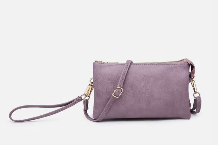Faux Leather Riley 11 Colors Monogrammable 3 Compartment Crossbody and Wristlet