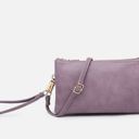 Lavender Faux Leather Riley 11 Colors Monogrammable 3 Compartment Crossbody and Wristlet