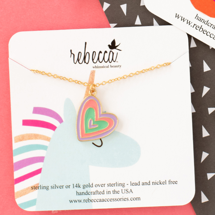 Multi Heart Enamel Charm Necklace - Children's Jewelry