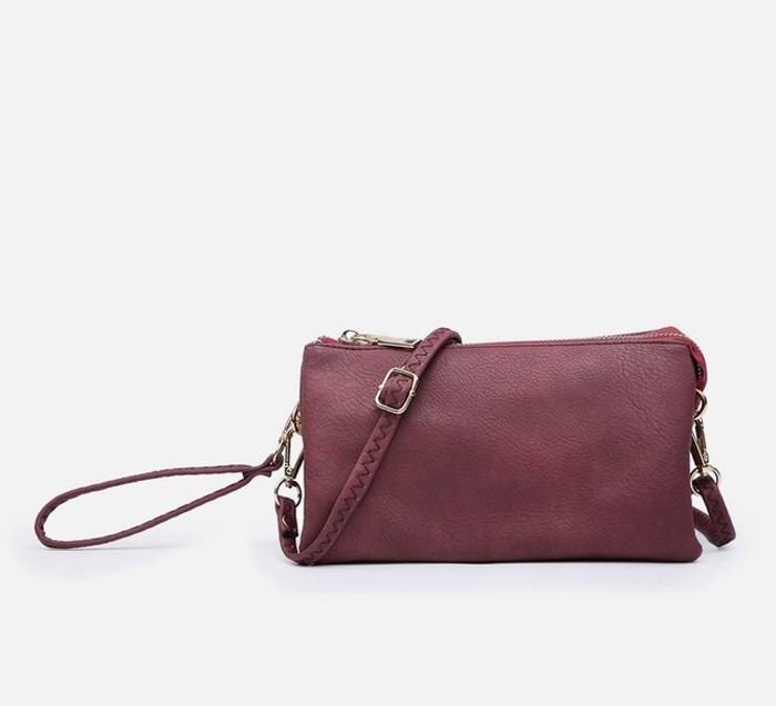 Faux Leather Riley 11 Colors Monogrammable 3 Compartment Crossbody and Wristlet