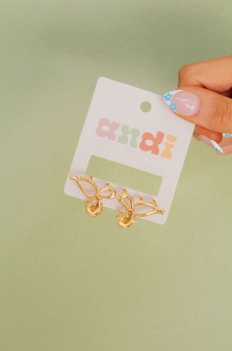 Mini Gold Bow Hair Claw Clips 