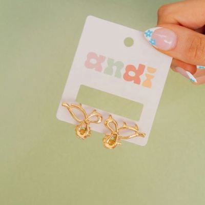 Mini Gold Bow Hair Claw Clips 