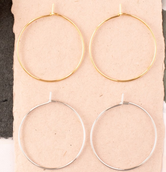 14k Gold or Sterling Silver Small Plain Simple Hoop Earring