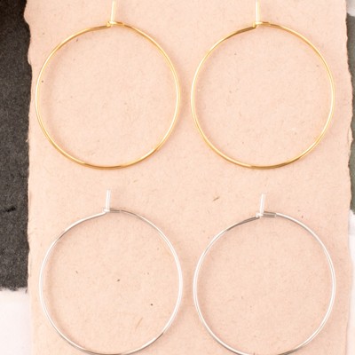 14k Gold or Sterling Silver Small Plain Simple Hoop Earring