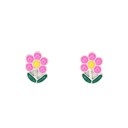  Pink Flower Enamel Post Earring Children's Jewelry