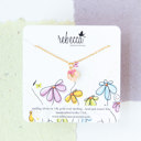  Plumeria Pink Enamel Flower Charm Necklace Children’s