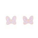  Purple Polka Dot Bow Ribbon Enamel Post Stud Children's Jewelry