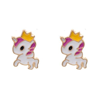 Unicorn Queen Enamel Post Stud Earring Children's Gift