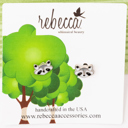  Raccoon Enamel Post Stud Earring Children's Jewelry 