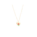  Gold Heart with Rose Charm Necklace Children's Jewelry Gift