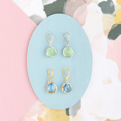 14k Gold or Sterling Silver Gemstone Leverback Dangle Drop Earring