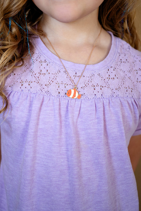 Clown Fish Enamel Charm Necklace Children's - Jewelry