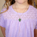  Cactus Enamel Charm Necklace Children's Jewelry