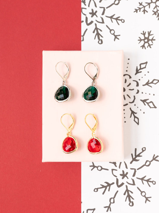 14k Gold or Sterling Silver Gemstone Leverback Dangle Drop Earring