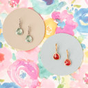  14k Gold or Sterling Silver Red Glass Gemstone Leverback Dangle Drop Earring