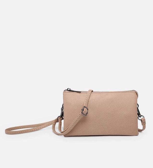 Faux Leather Riley 11 Colors Monogrammable 3 Compartment Crossbody and Wristlet