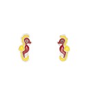  Seahorse Enamel Post Stud Earring Children's Jewelry